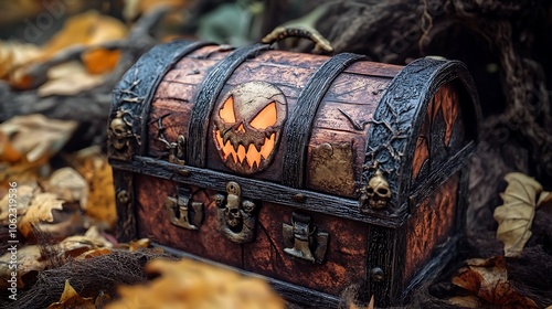 Halloween spooky treasure chest designs with eerie surprises photo