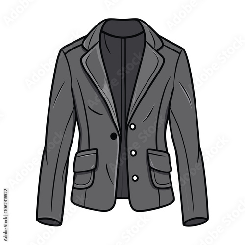 Vector Cartoon Women Jacket Illustration isolated white background