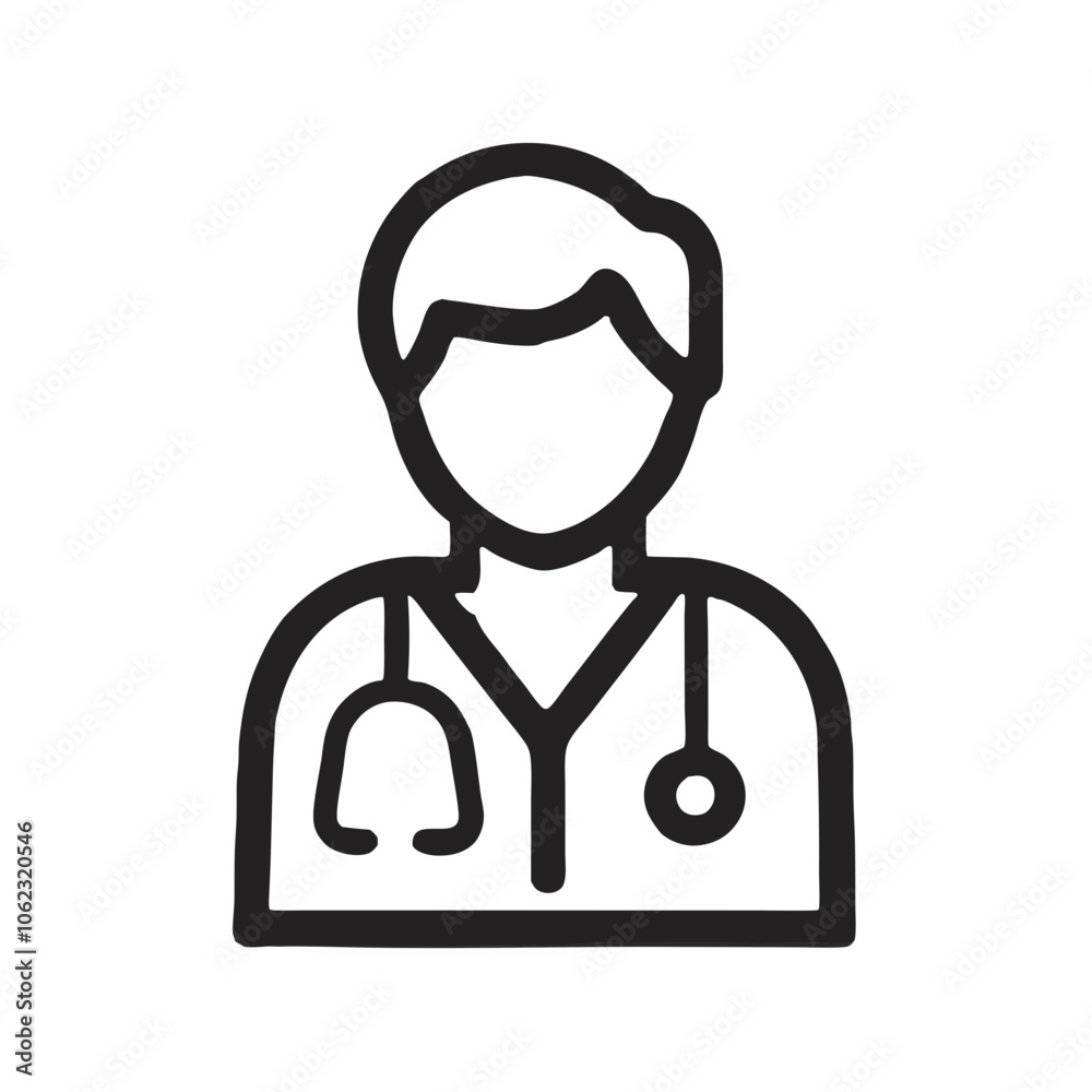 Doctor icon representing healthcare professionals and medical services Doctor icon representing healthcare professionals and medical services