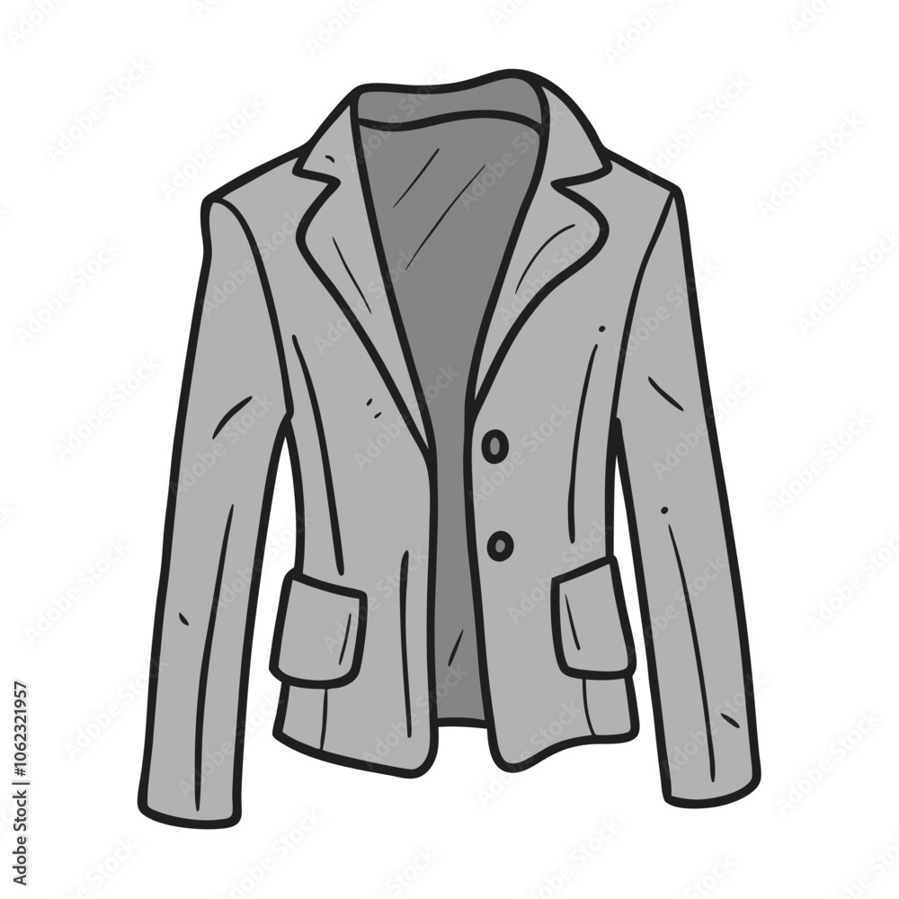 Vector Cartoon Women Jacket Illustration isolated white background Vector Cartoon Women Jacket Illustration isolated white background