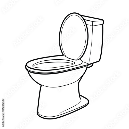 White toilet bowl isolated vector