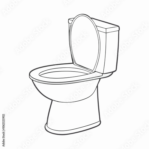 White toilet bowl isolated vector