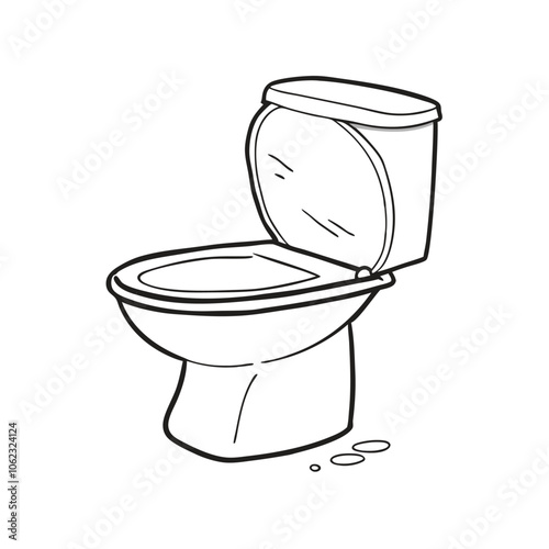 White toilet bowl isolated vector