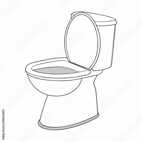 White toilet bowl isolated vector
