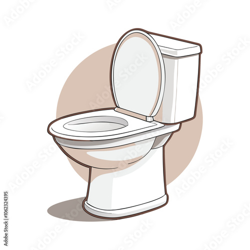 White toilet bowl isolated vector