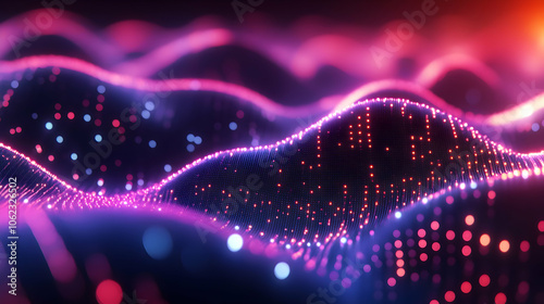 Wallpaper Mural Intricate layers of glowing green and blue waves flowing rhythmically, giving a sense of movement and depth. Torontodigital.ca