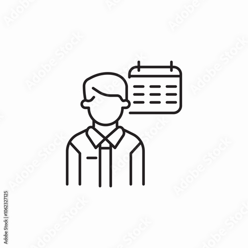 employee schedule icon sign vector