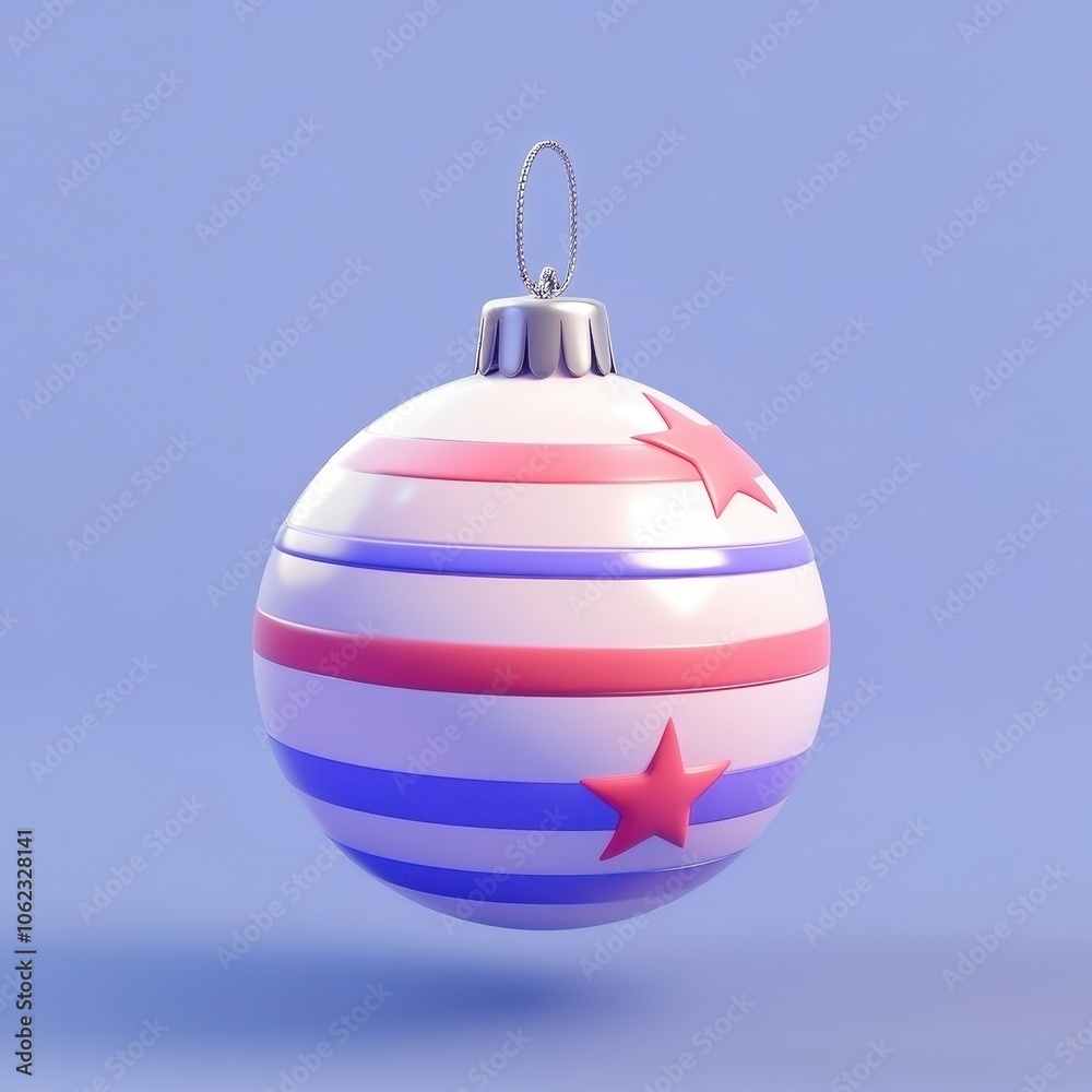 Festive Holiday Ornament with Vibrant Striped Design Festive Holiday Ornament with Vibrant Striped Design