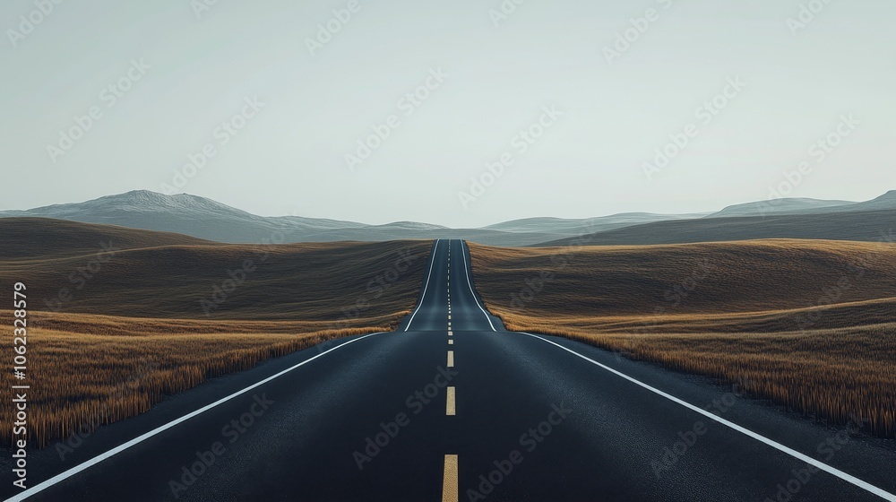 3D illustration of an empty road, isolated on an abstract background, perfect for travel or car advertisements. 3D illustration of an empty road, isolated on an abstract background, perfect for travel or car advertisements.