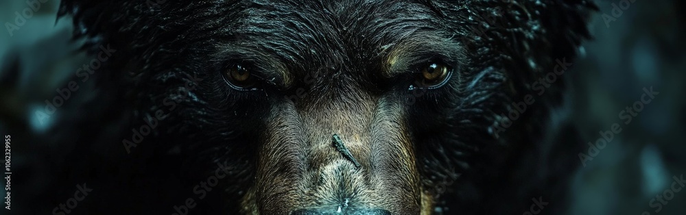 Close-up of a majestic grizzly bear in its natural wild environment Close-up of a majestic grizzly bear in its natural wild environment