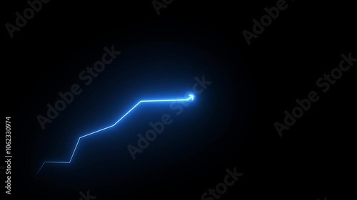 neon business growth arrow animation. abstract business down to up arrow animation.