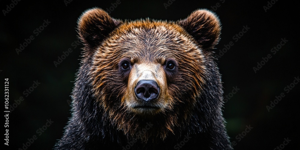 Close-up of a majestic grizzly bear in its natural wild environment Close-up of a majestic grizzly bear in its natural wild environment
