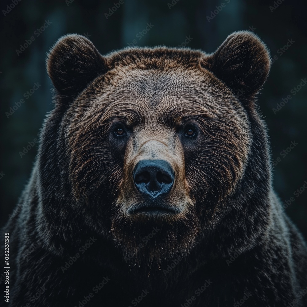 Close-up of a majestic grizzly bear in its natural wild environment Close-up of a majestic grizzly bear in its natural wild environment