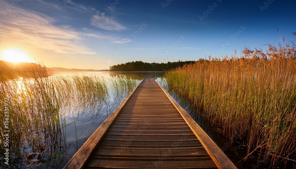 wooden bridge over the river