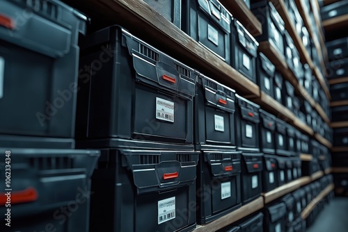 Warehouse storage containers for efficient inventory management photo