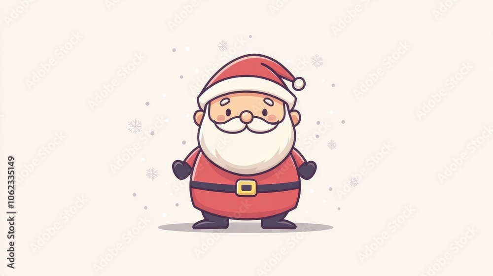 Children's drawing of Santa Claus in a red coat and hat on a clean white background New Year's Eve happy holiday Children's drawing of Santa Claus in a red coat and hat on a clean white background New Year's Eve happy holiday