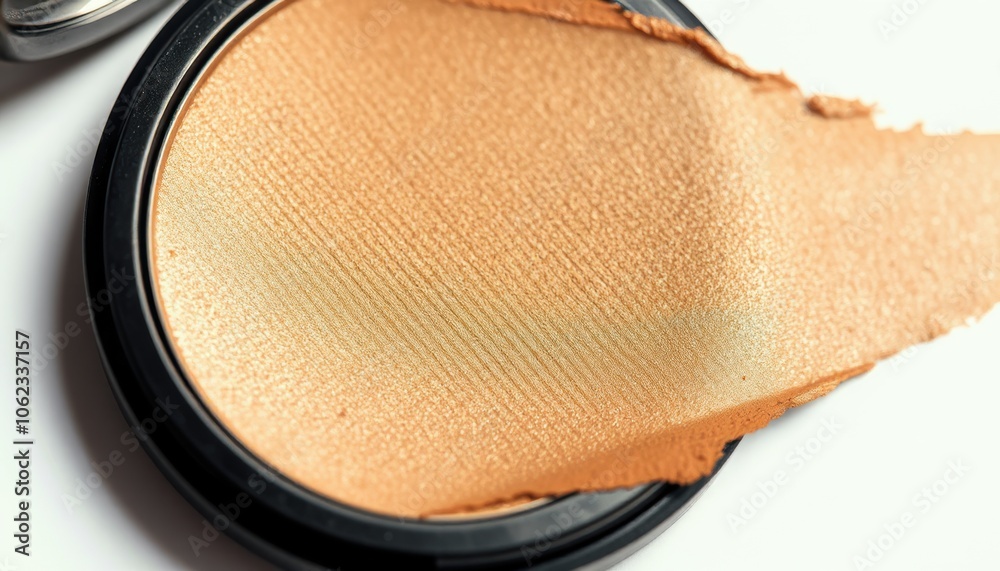 Fototapeta premium Eye shadow or bronzer neutral pastel orange nude smudge