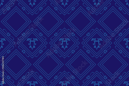 seamless botanical pattern of painted oriental motifs 