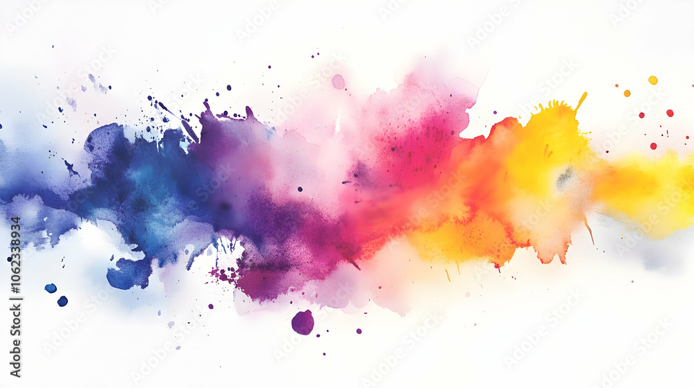 A creative watercolor abstract with bold splashes of purple, orange, and yellow on a white background, showcasing artistic energy and fluidity. A creative watercolor abstract with bold splashes of purple, orange, and yellow on a white background, showcasing artistic energy and fluidity.