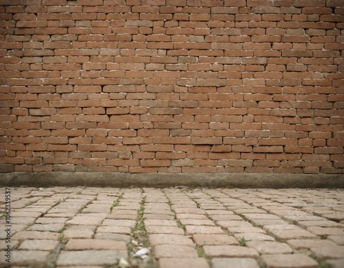 Obraz na płótnie brick wall and concrete floor ground dirty wall w salonie