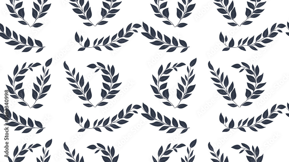 Elegant seamless laurel wreath pattern perfect for wedding invitations greeting cards and educational materials Elegant seamless laurel wreath pattern perfect for wedding invitations greeting cards and educational materials