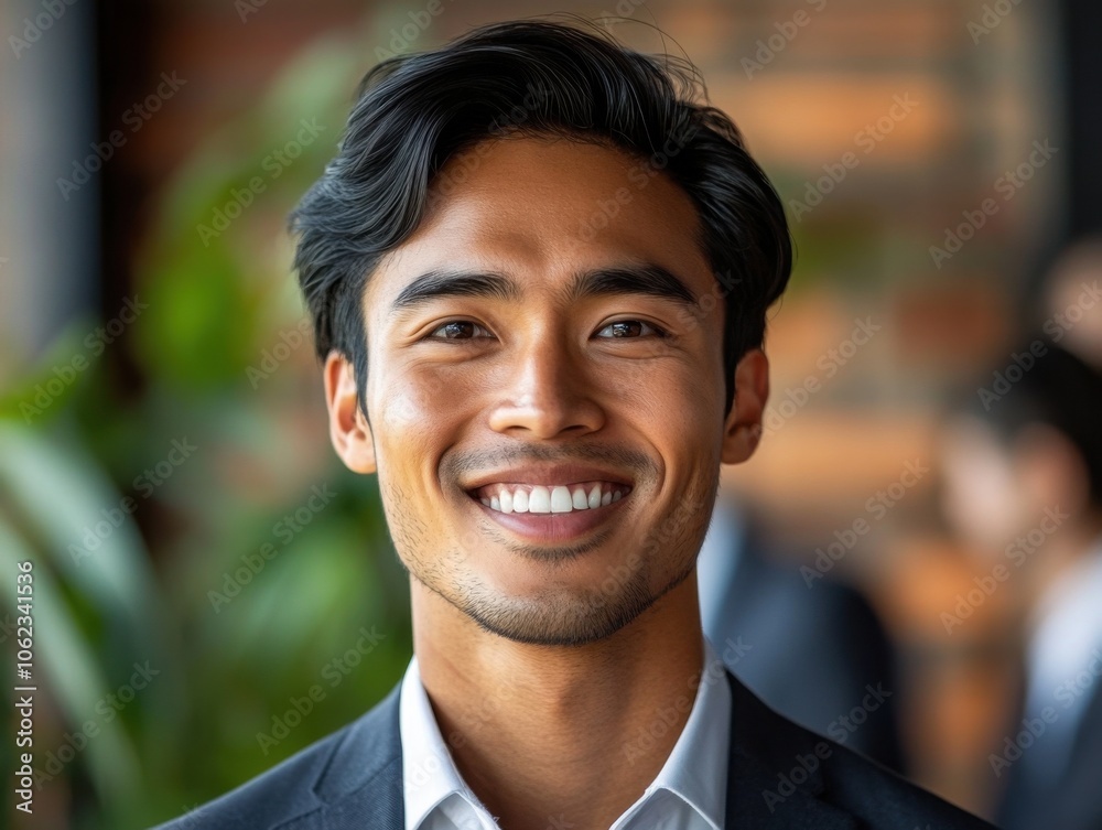 Portrait of a smiling businessman with an elegant look, featuring a blurred background, suggesting a warm and professional environment. Portrait of a smiling businessman with an elegant look, featuring a blurred background, suggesting a warm and professional environment.