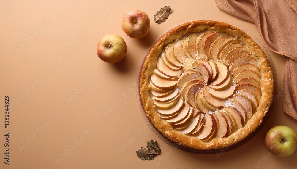 apple pie charlotte on white background top view with space for text apple pie charlotte on white background top view with space for text