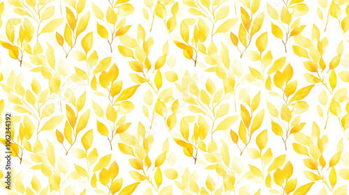 Seamless yellow watercolor pattern on a white background ideal for abstract designs and creative projects photo