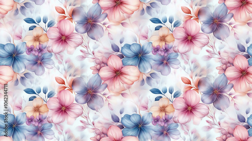 Seamless floral pattern in pastel colors handmade watercolor design for greeting cards perfect for weddings and special occasions