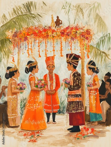 Traditional Southeast Asian Wedding Ceremony photo