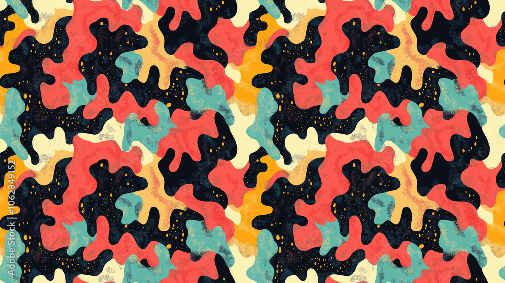 Seamless retro cartoon beaver pattern for fabric and wall decor Seamless retro cartoon beaver pattern for fabric and wall decor