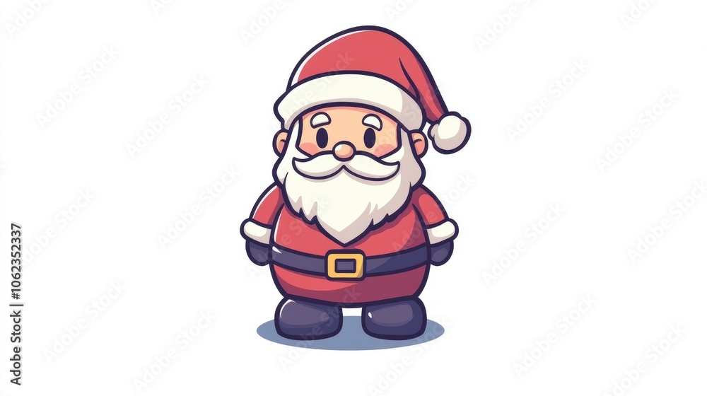 Children's drawing of Santa Claus in a red coat and hat on a clean white background New Year's Eve happy holiday Children's drawing of Santa Claus in a red coat and hat on a clean white background New Year's Eve happy holiday