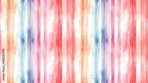 Soft pastel vertical lines in a seamless watercolor texture pattern ideal for crafting and design projects