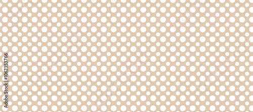 Seamless pattern with white dots in beige background