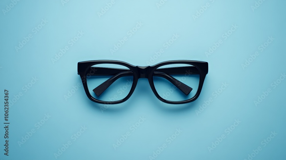 Black glasses, moustache, and bowtie on light blue background stock image Black glasses, moustache, and bowtie on light blue background stock image