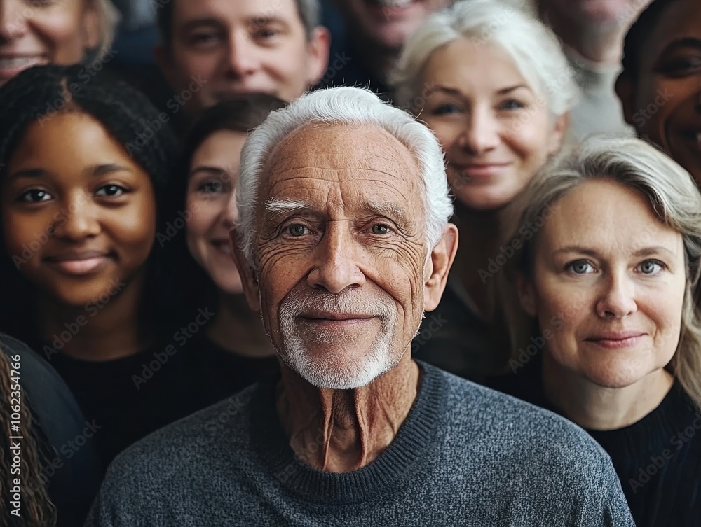 A diverse and joyous group portrait featuring multiple generations, captured in warm tones. Everyone is smiling, showcasing a sense of unity and happiness. A diverse and joyous group portrait featuring multiple generations, captured in warm tones. Everyone is smiling, showcasing a sense of unity and happiness.