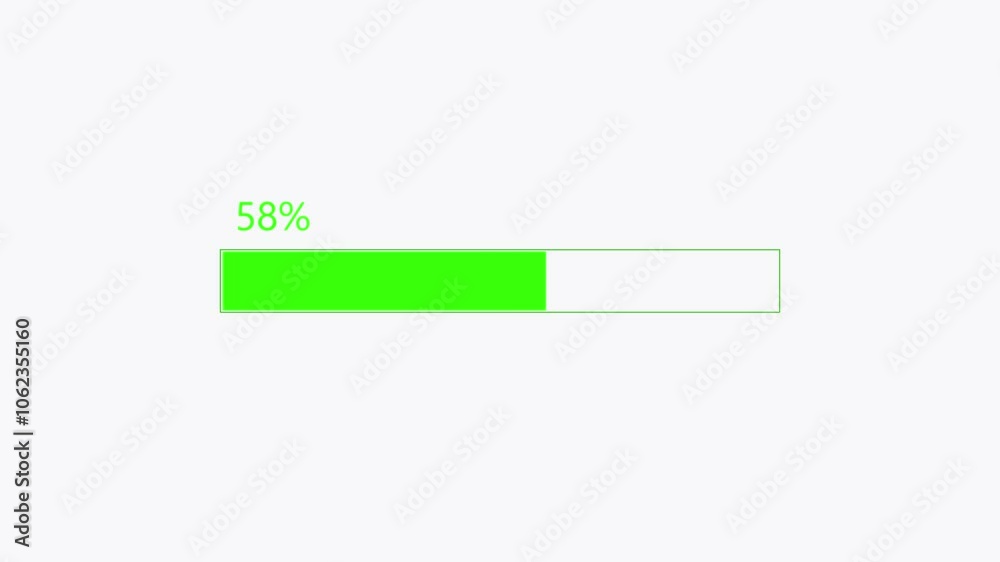 green loading bar animation on white background. green loading bar animation on white background.