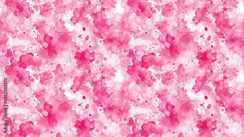 Fototapeta premium Seamless pink tie dye pattern featuring aquarelle crumpled splashes and watercolor splatters ideal for fabric and wallpaper designs