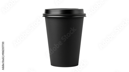 Elegant Black Coffee Cup Ideal for Branding and Food Photography