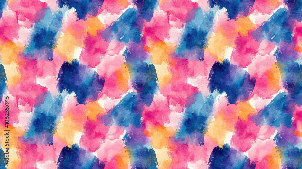 Fototapeta premium Vibrant abstract watercolor background seamless pattern ideal for textile design and creative projects