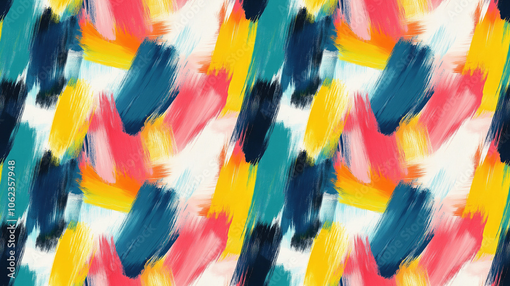 Obraz premium Brushed painted abstract background pattern with vibrant strokes ideal for textile design and digital art