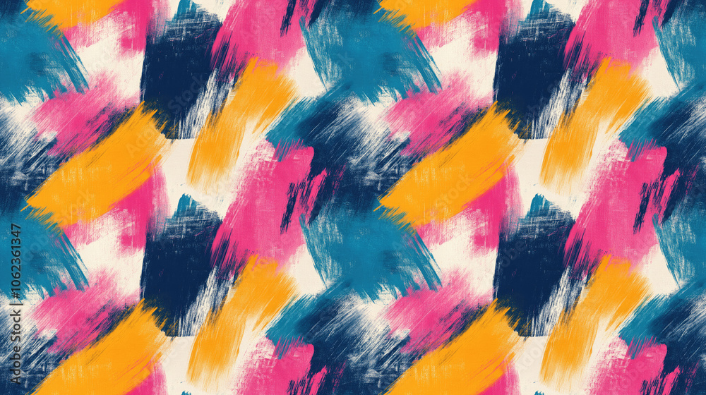 Seamless abstract pattern featuring brushed painted textures in vibrant colors ideal for modern design projects Seamless abstract pattern featuring brushed painted textures in vibrant colors ideal for modern design projects