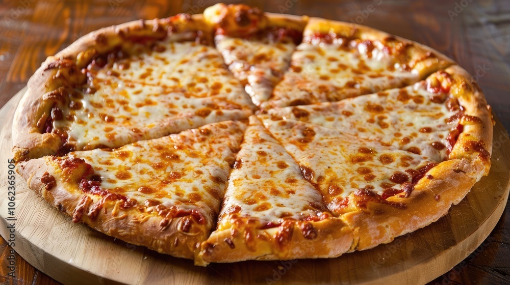 Four Cheese Pizza on a wooden surface. Four Cheese Pizza on a wooden surface.