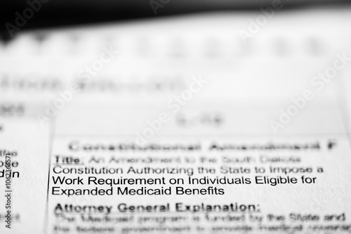 Selective focus on ballot measure for a work requirements for expanded medicaid