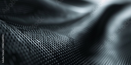 Carbon fiber composite raw material background. Carbon fiber texture. Dark Gray background with lighting.