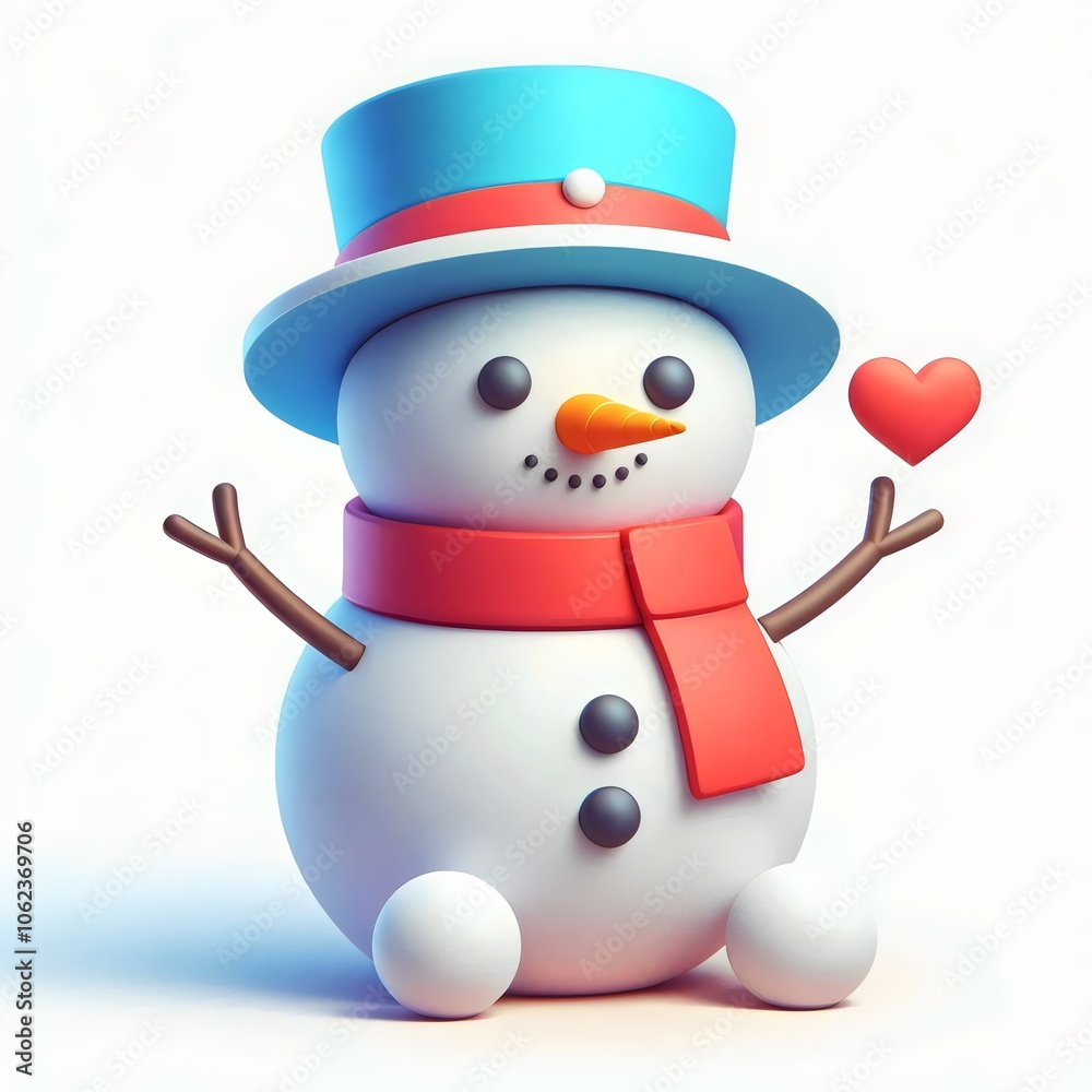 snowman with hat on white background snowman with hat on white background