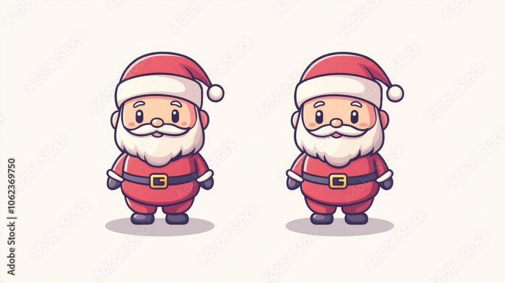 Children's drawing of Santa Claus in a red coat and hat on a clean white background New Year's Eve happy holiday Children's drawing of Santa Claus in a red coat and hat on a clean white background New Year's Eve happy holiday