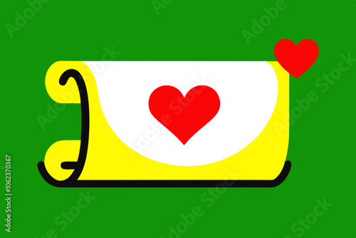 Love Message Scroll vector art illustration 