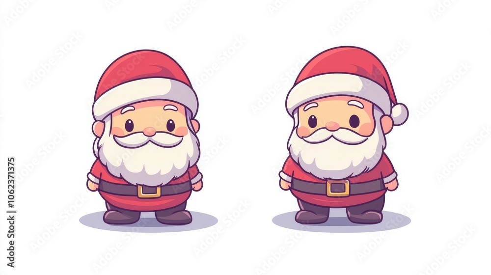 Children's drawing of Santa Claus in a red coat and hat on a clean white background New Year's Eve happy holiday Children's drawing of Santa Claus in a red coat and hat on a clean white background New Year's Eve happy holiday