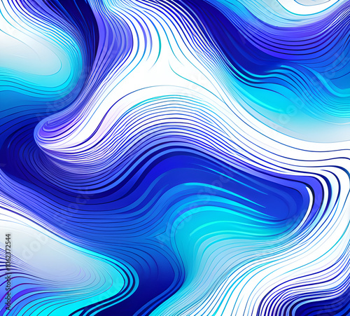 Blue and colorful wavy dynamic motion graphics. light motion shape curve. wavy banner template. background texture, neat cracks, 8k quality. generative ai 